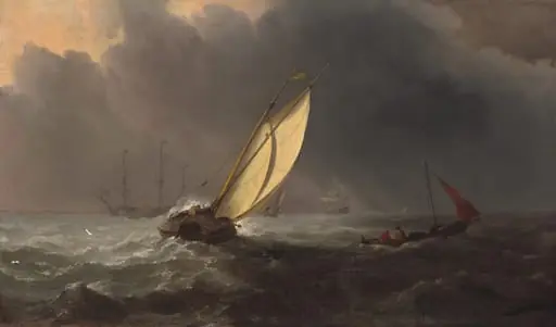 After the Storm, by Velde, Willem van de, the Younger, oil, 1700
