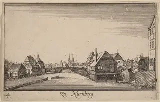 Nuremberg, by Wenceslaus Hollar, ink, 1635