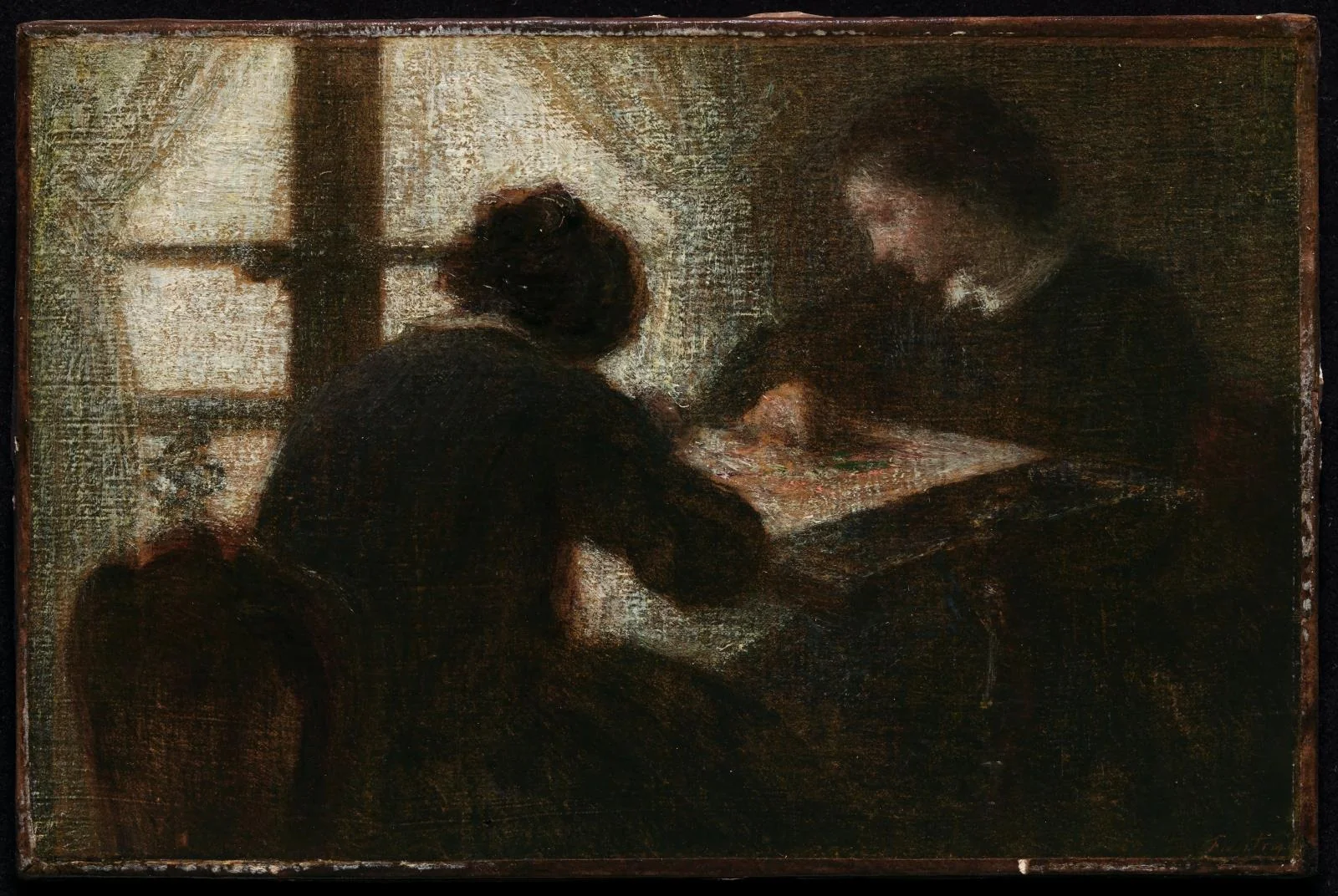 Embroiderers before a Window, detail
