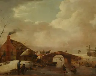 Paisaje de invierno, by Hendrik Willem Schweickhardt, unspecified, 1782