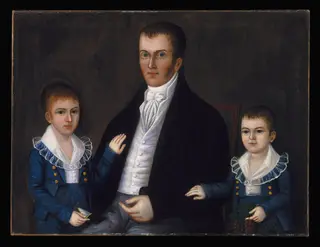 John Jacob Anderson and Sons, John and Edward, by Joshua Johnson, oil, 1812