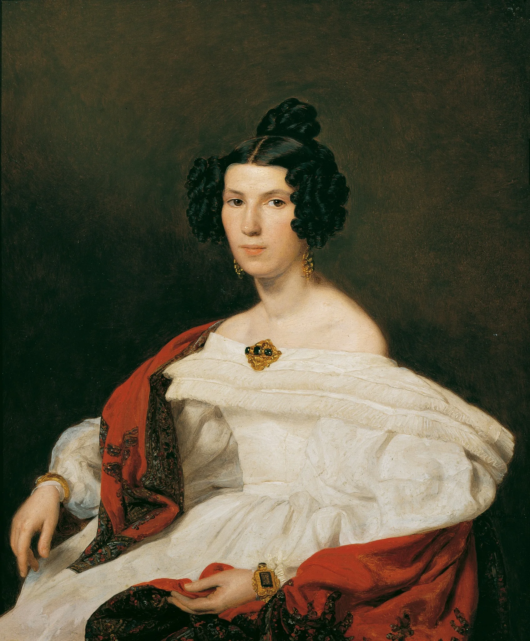 Die Frau des Hofbeamten Josef von Stadler, detail