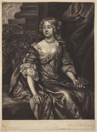 The Right Honorable Lady Elizabeth Butler, Countess of Chesterfield, by Alexander Browne, ink, 1680