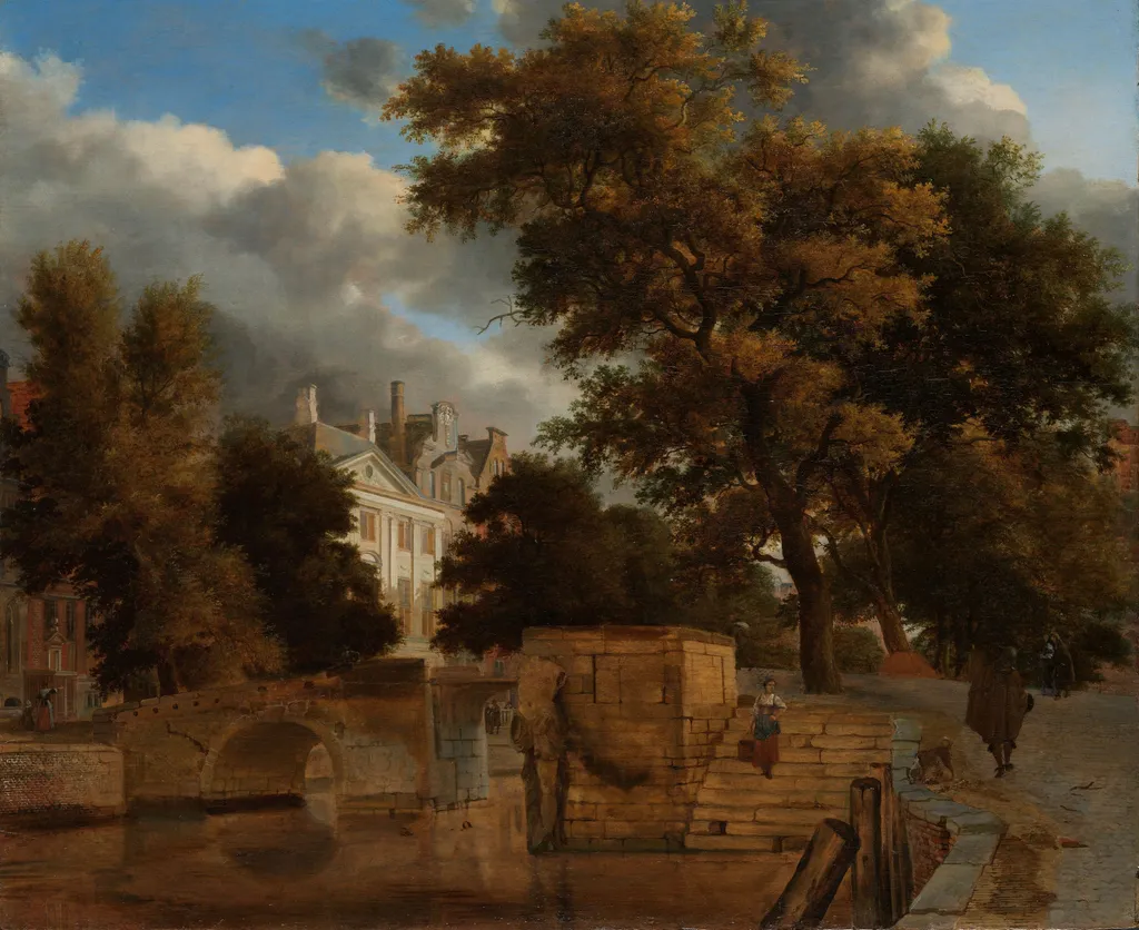 The stone bridge, by Adriaen van de Velde, oil, 1666