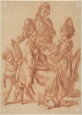 The Letter, by Johann Eleazar Schenau, chalk, 1772