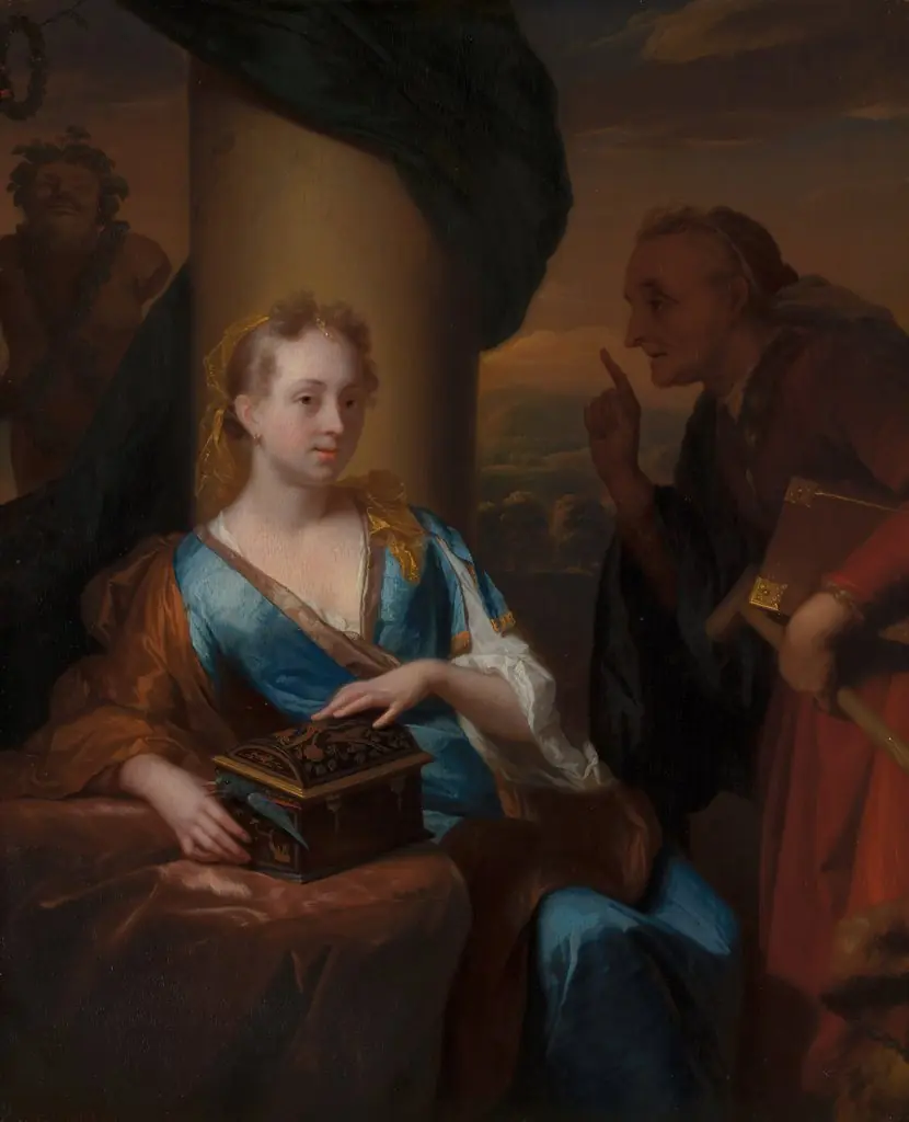 The Chastity Lesson, by Godfried Schalcken, oil, 1690