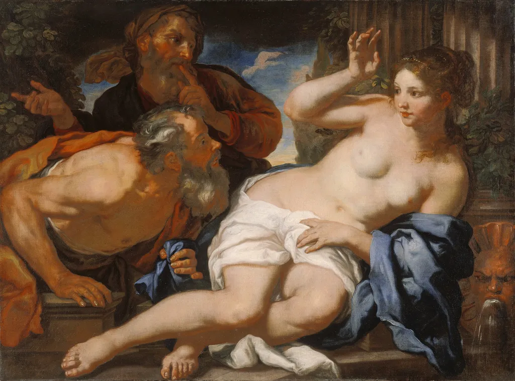 Susannah and the Elders, by Johann Carl Loth, oil, 1650