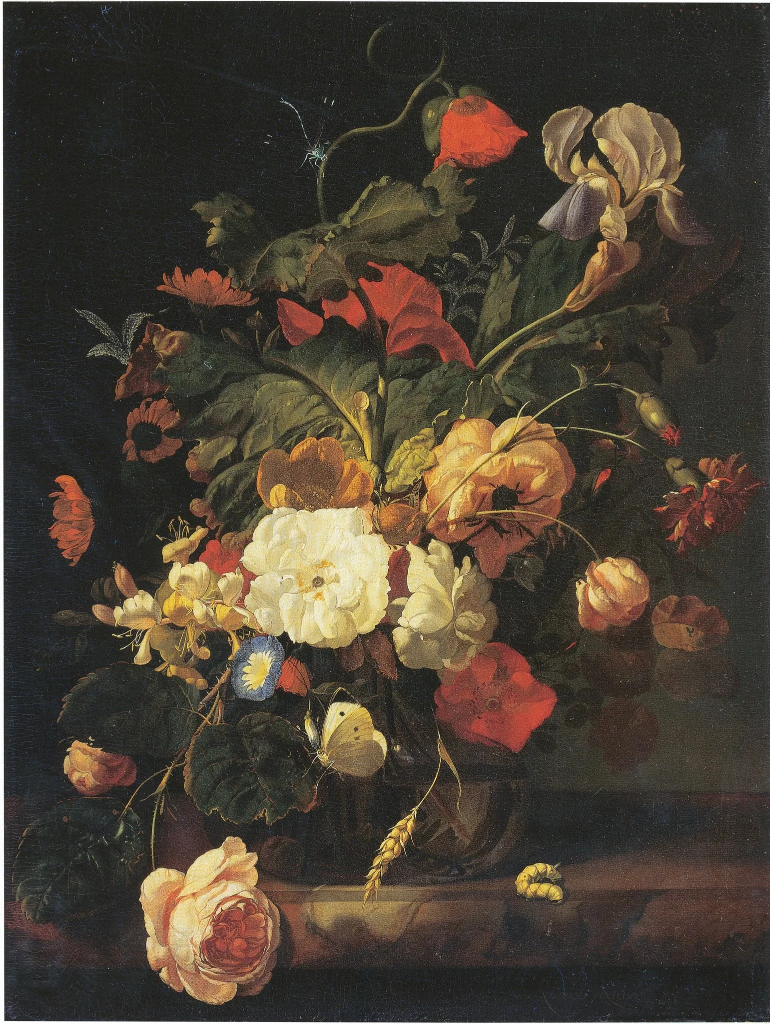 Still Life with Bouquet of Flowers, 1698, detail