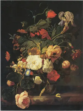 Still Life with Bouquet of Flowers, 1698, by Rachel Ruysch, oil, 1700