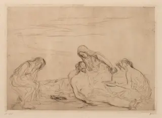 Pietà (third plate), by Jean-Louis Forain, 1910
