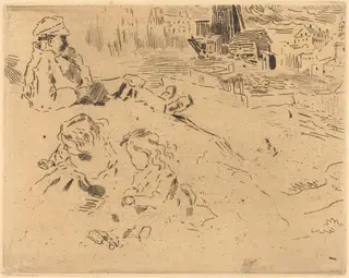 Croquis de'Enfants (Sketches of Children), by Félix-Hilaire Buhot, ink, 1872