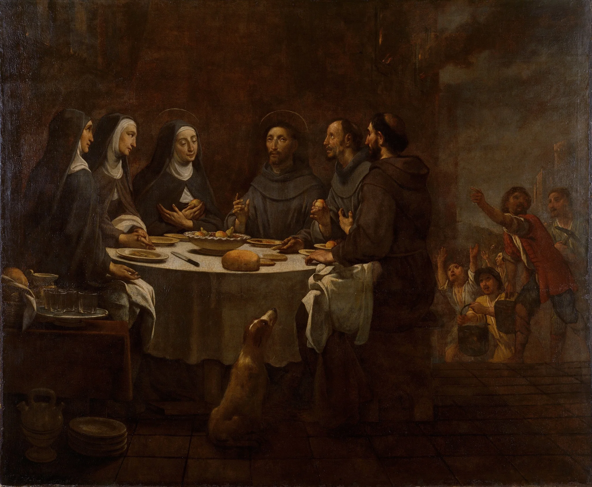 Saint Francis and Saint Clare at Supper in the Convent of Saint Damian, detail