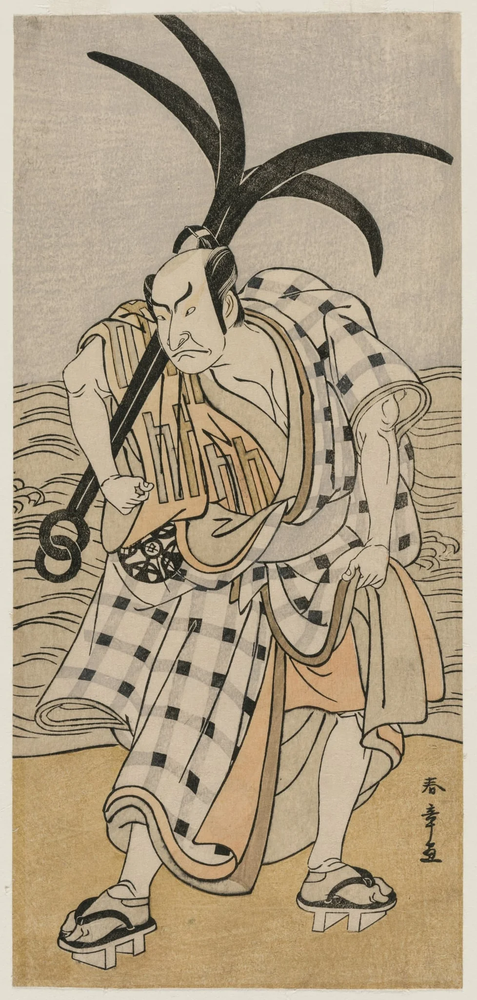 Nakamura Nakazo I as a Townsman Holding an Anchor, detail