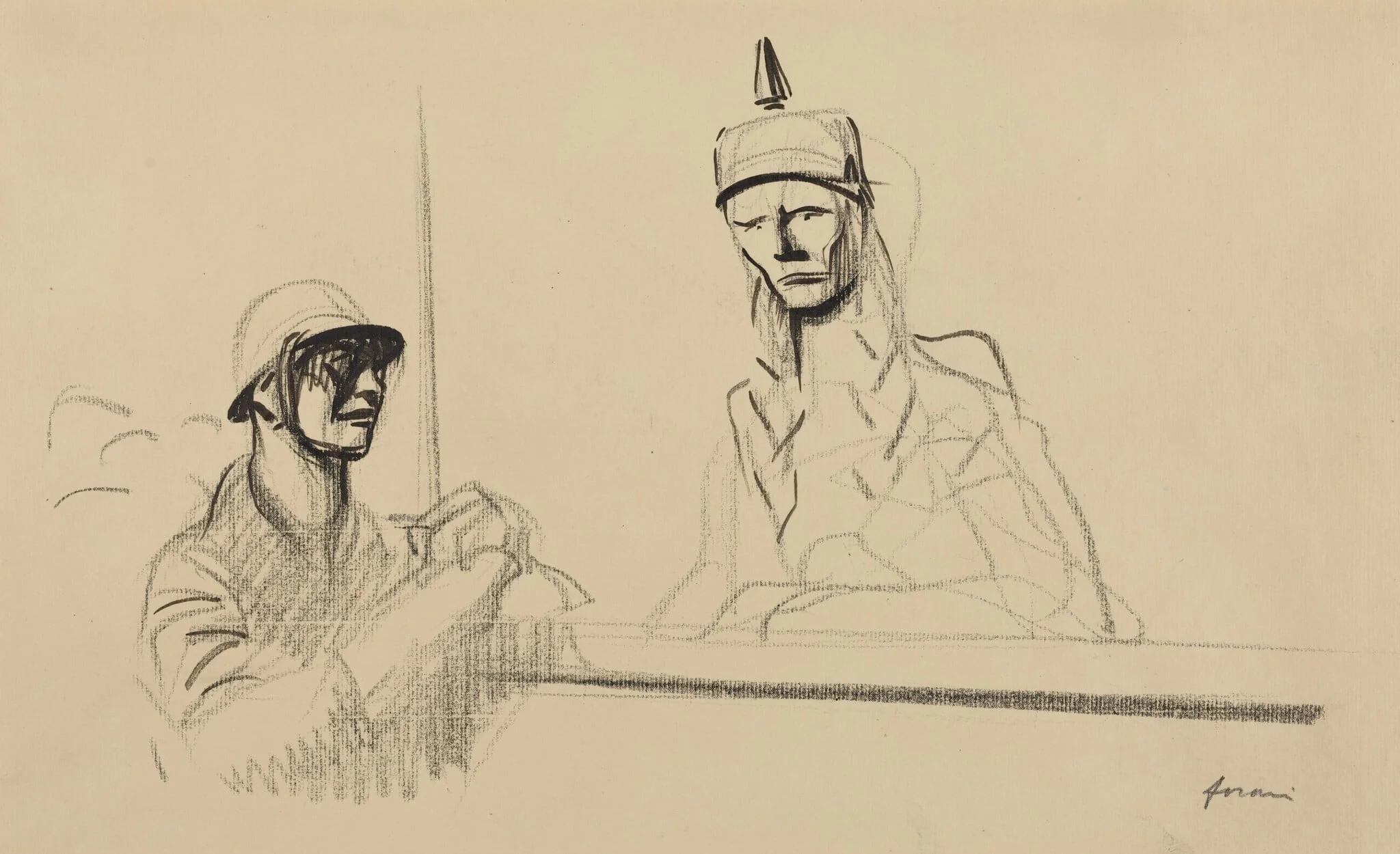 French Soldier Addressing Germania, detail