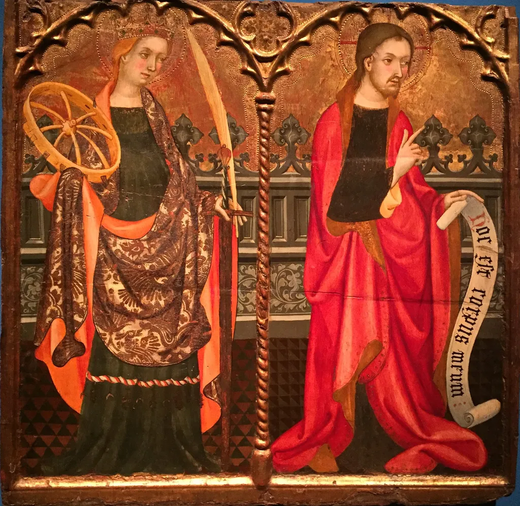 Santa Caterina d'Alexandria i Jesucrist, by Lluís Borrassà, tempera, 1411