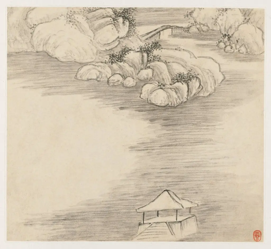 Album of Landscapes: Leaf 3, by Wang Gai, unspecified, 1689