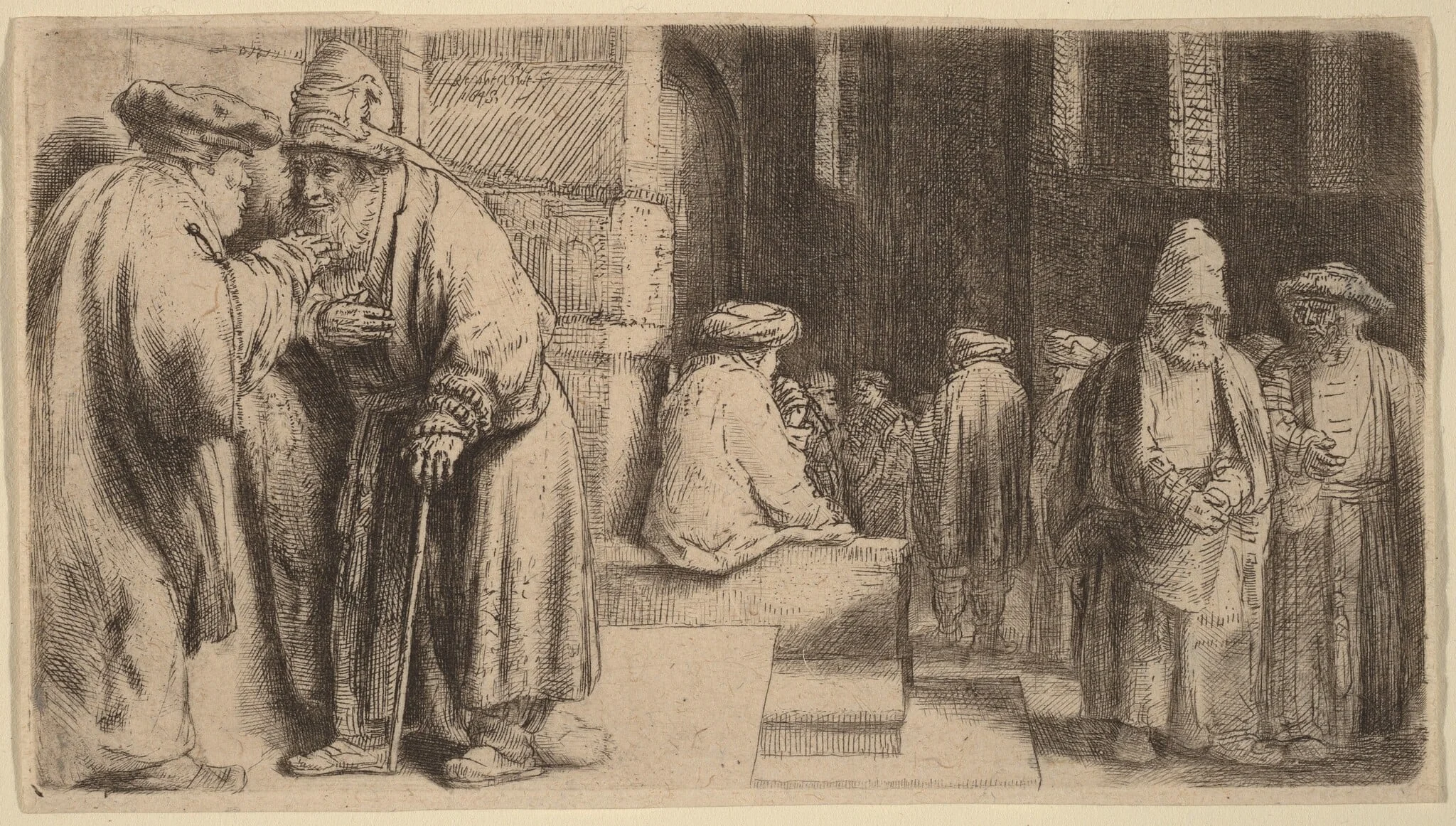 Jews in the Synagogue, detail
