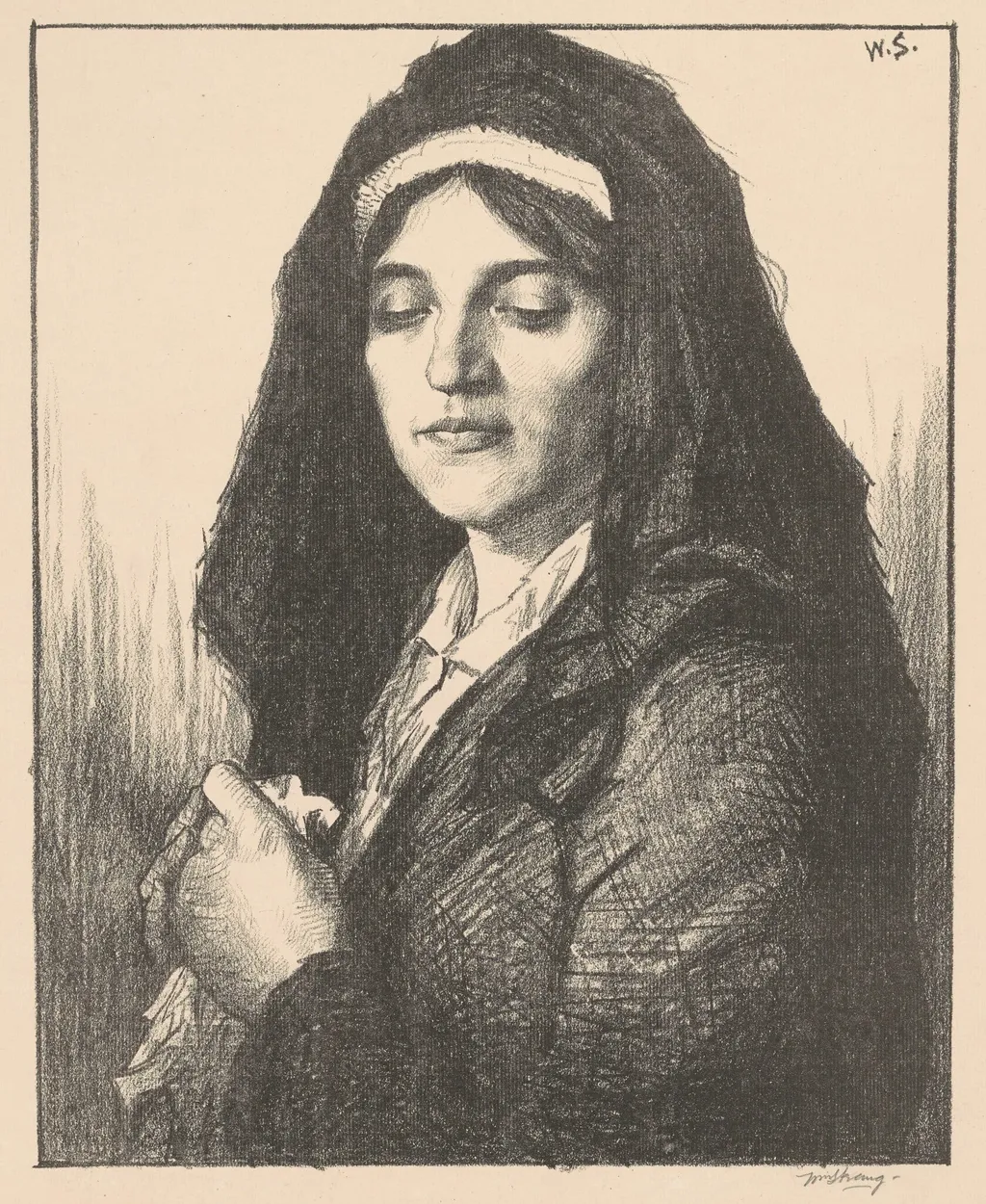 The Widow, by William Strang, ink, 1900