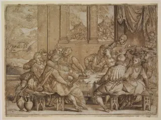 Mankind Feasting and Making Love, Awaiting the Last Judgement (‘the coming of the son of man’) (Matthew 24:37–42), by Dirk Barendsz, 1581