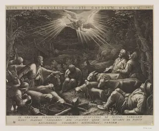 The Angel Appearing to the Shepherds, by Jan Sadeler, 1550