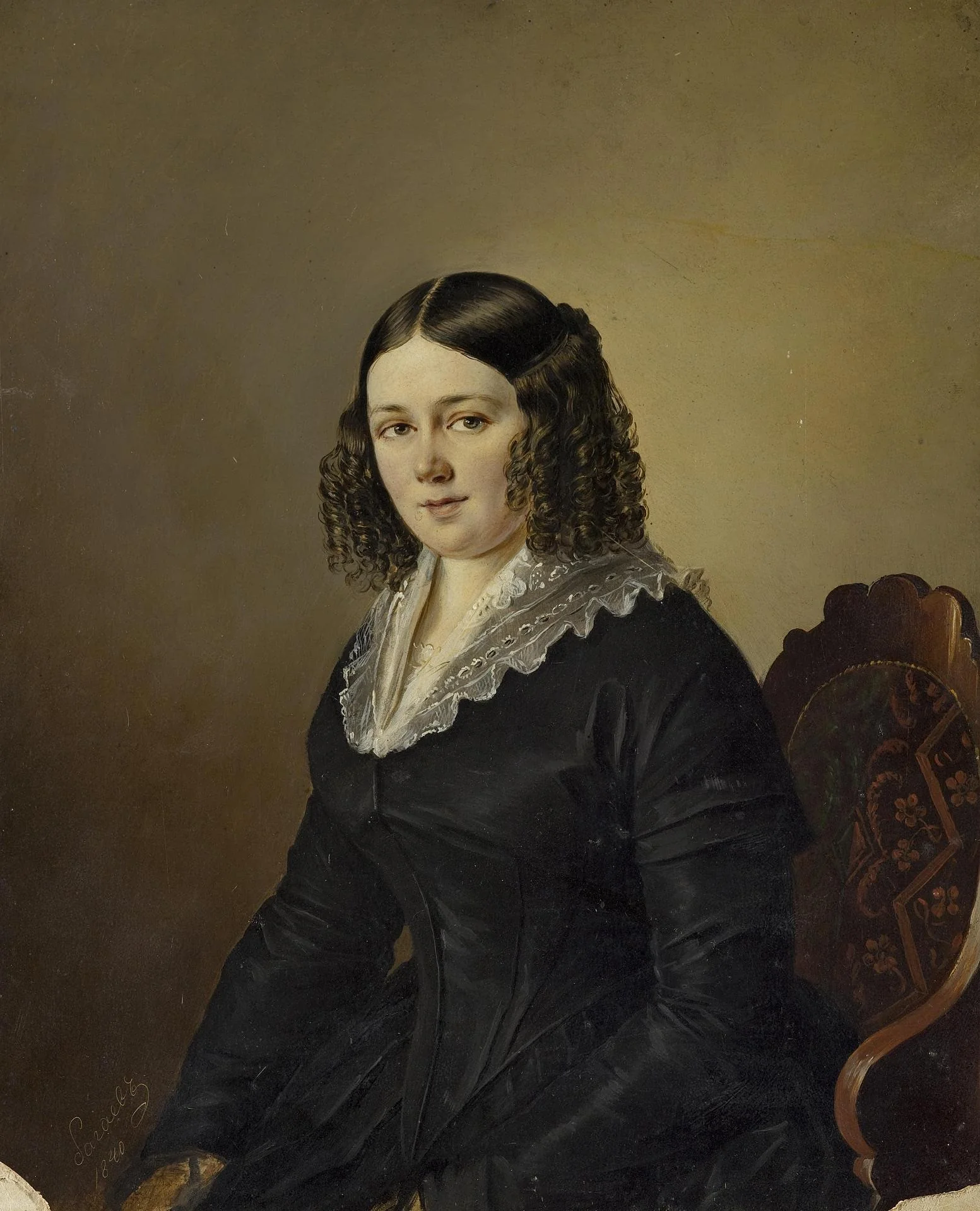 Portrait of A.I. Kolychiova, detail