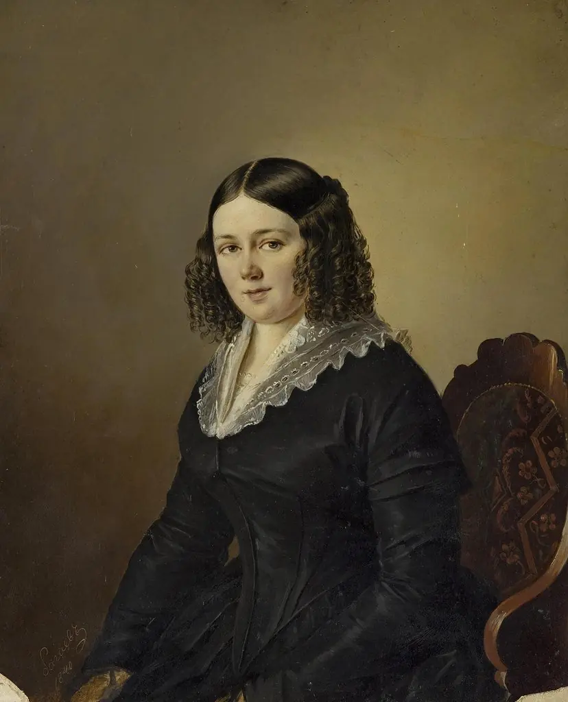 Portrait of A.I. Kolychiova, by Akim Bagayev, oil, 1840