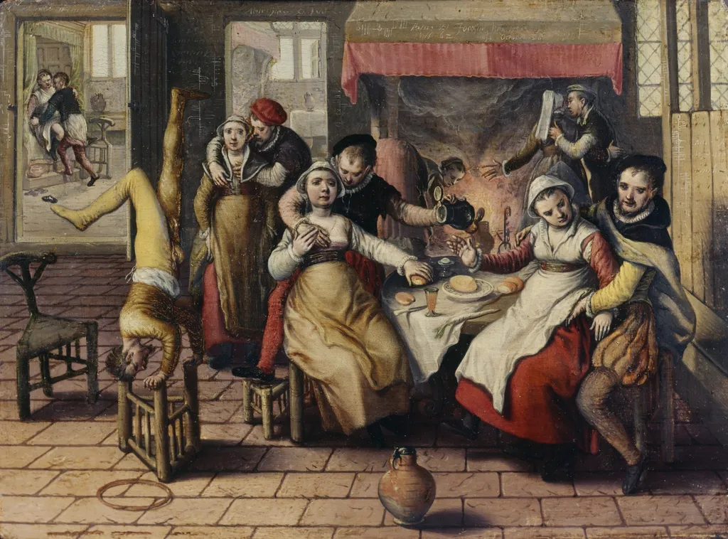 Brothel, by Joachim Beuckelaer, oil, 1562