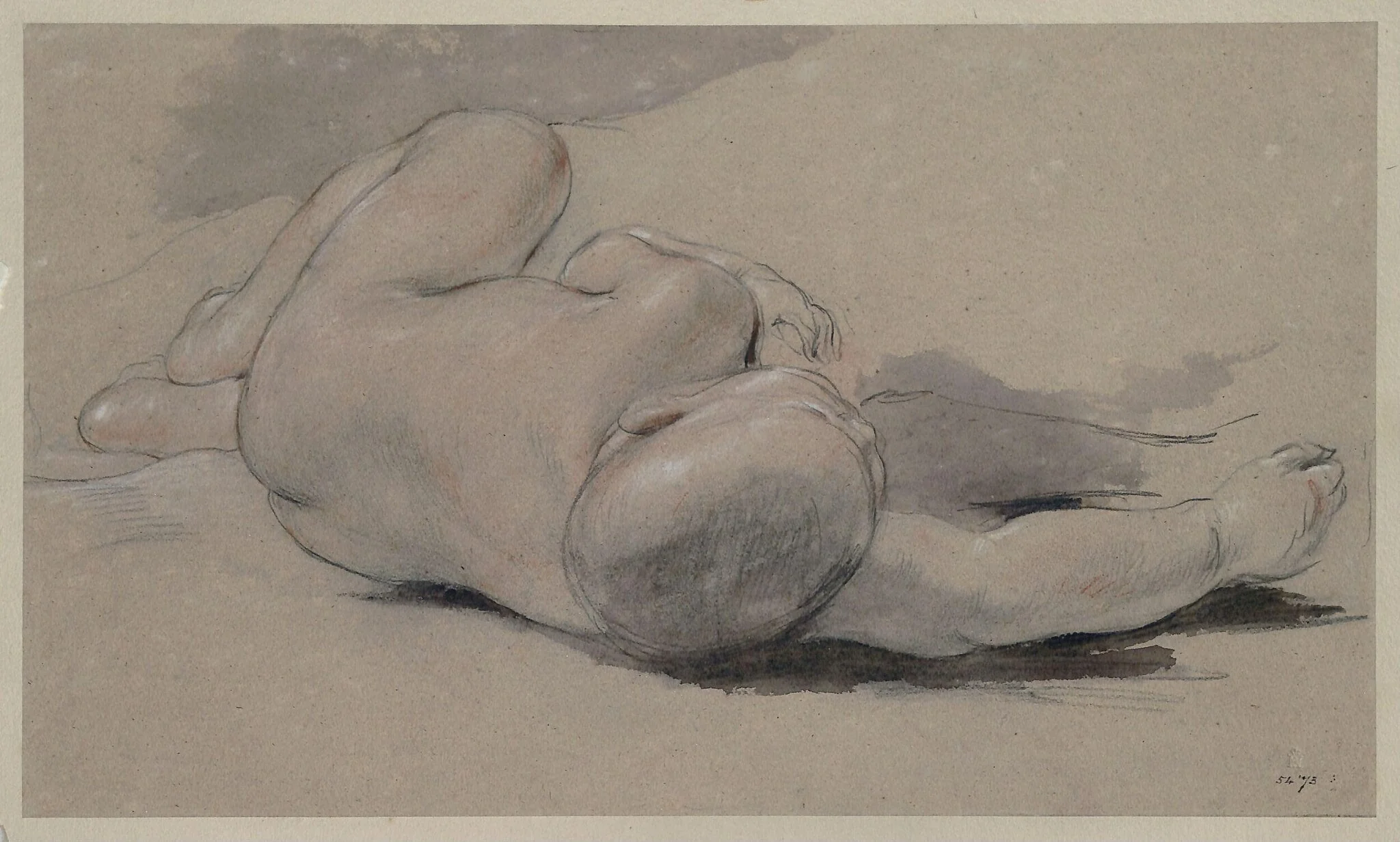 Study for the baby in 'The Peep 'O Day Boy', detail