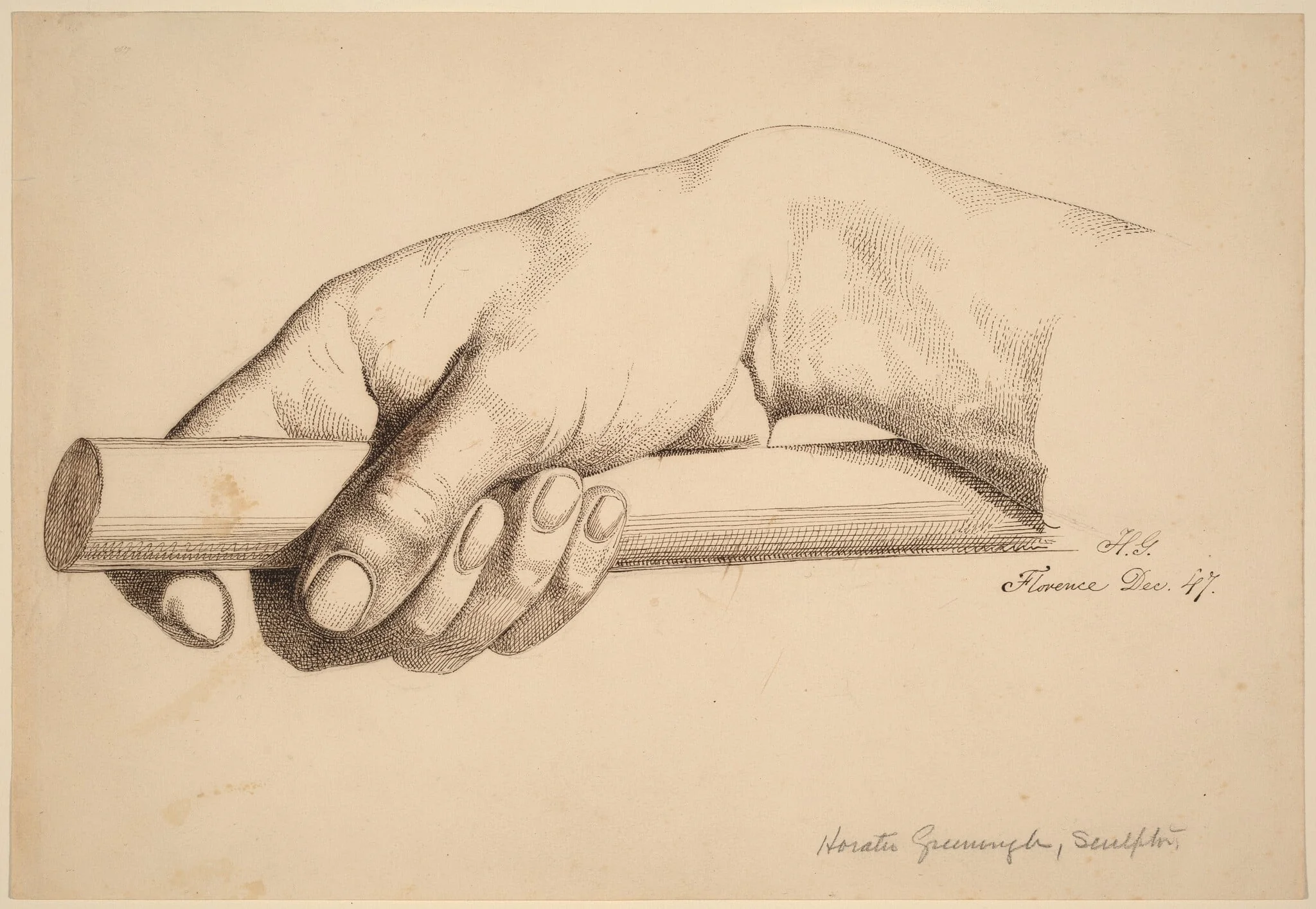 Right Hand Holding Short Rod, detail