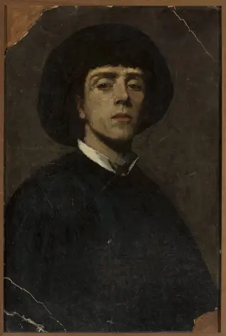 Self-portrait, by Dobiesław Królikowski, oil, 1890