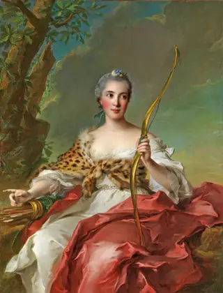 Madame Bergeret de Frouville as Diana, by Jean-Marc Nattier, oil, 1756