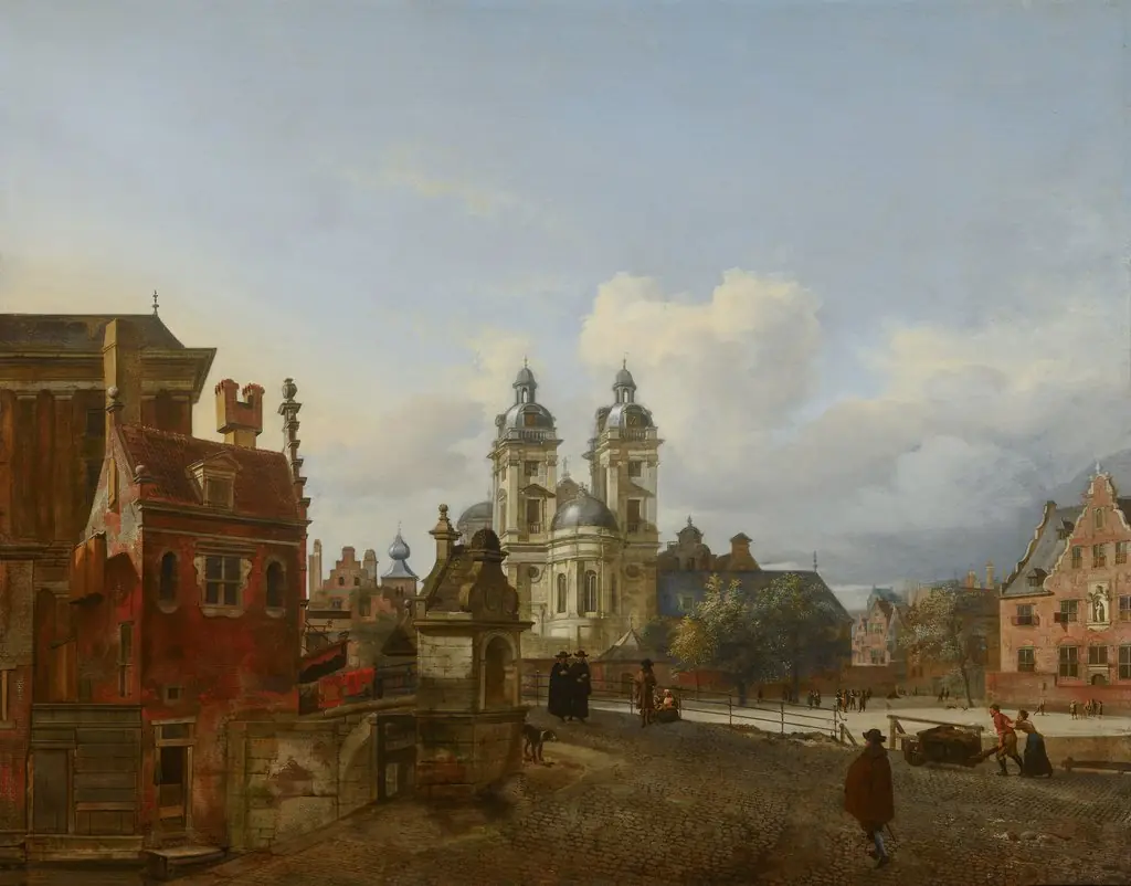 The Andreas church in Dusseldorp, by Adriaen van de Velde, oil, 1667