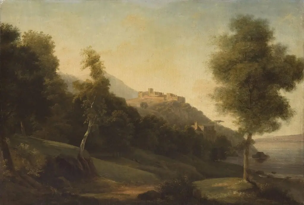 Roman Landscape, by Jean Baptiste Camille Corot, oil, 1845