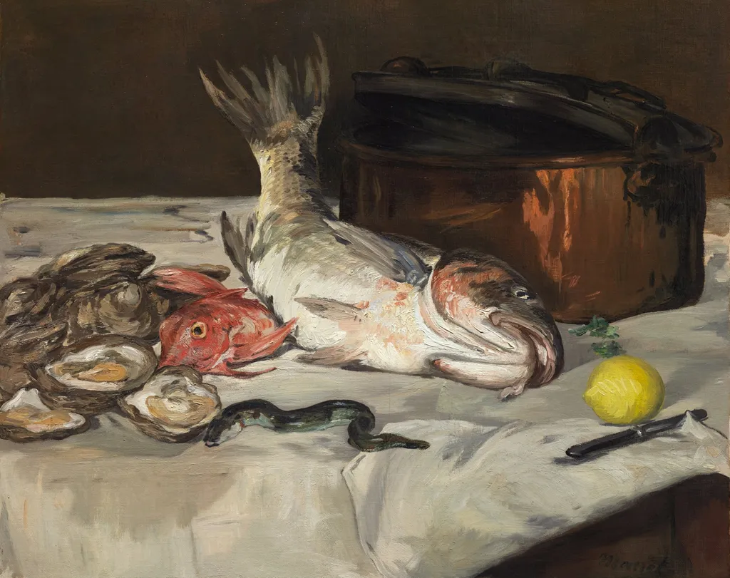 Fish (Still Life), by Edouard Manet, oil, 1864