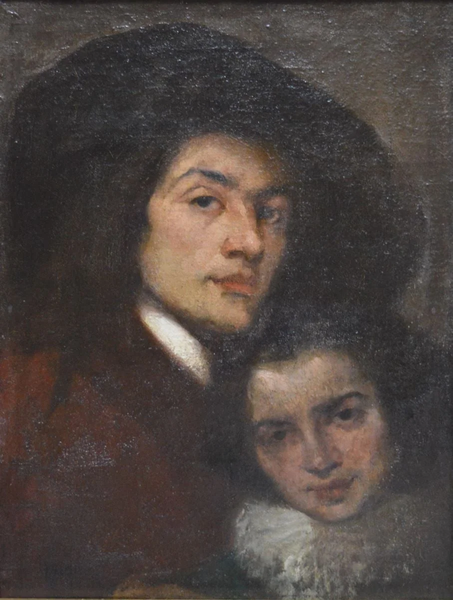 Portret (de) bărbat și copil, detail
