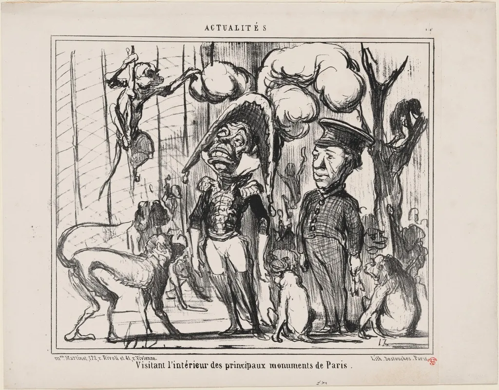 Visitant l'interieur..., by Honoré Daumier, ink, 1859