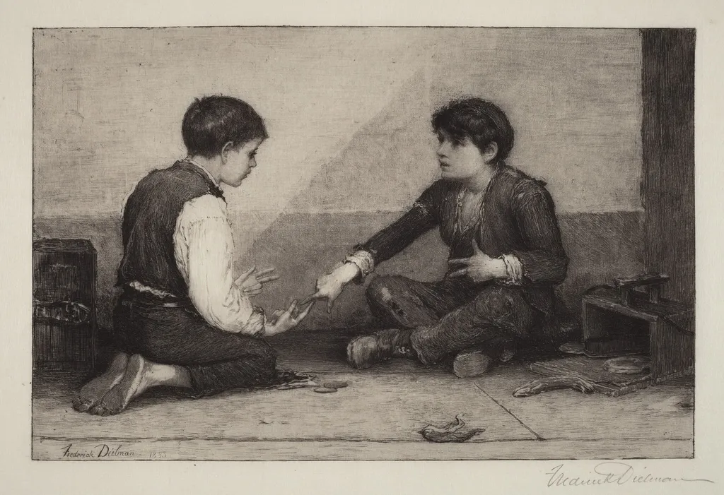 The Mora Players, by Frederick Dielman, ink, 1883
