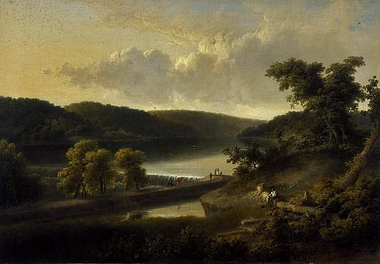 A View of the Flat Rock on the Schuylkill, near Philadelphia, detail