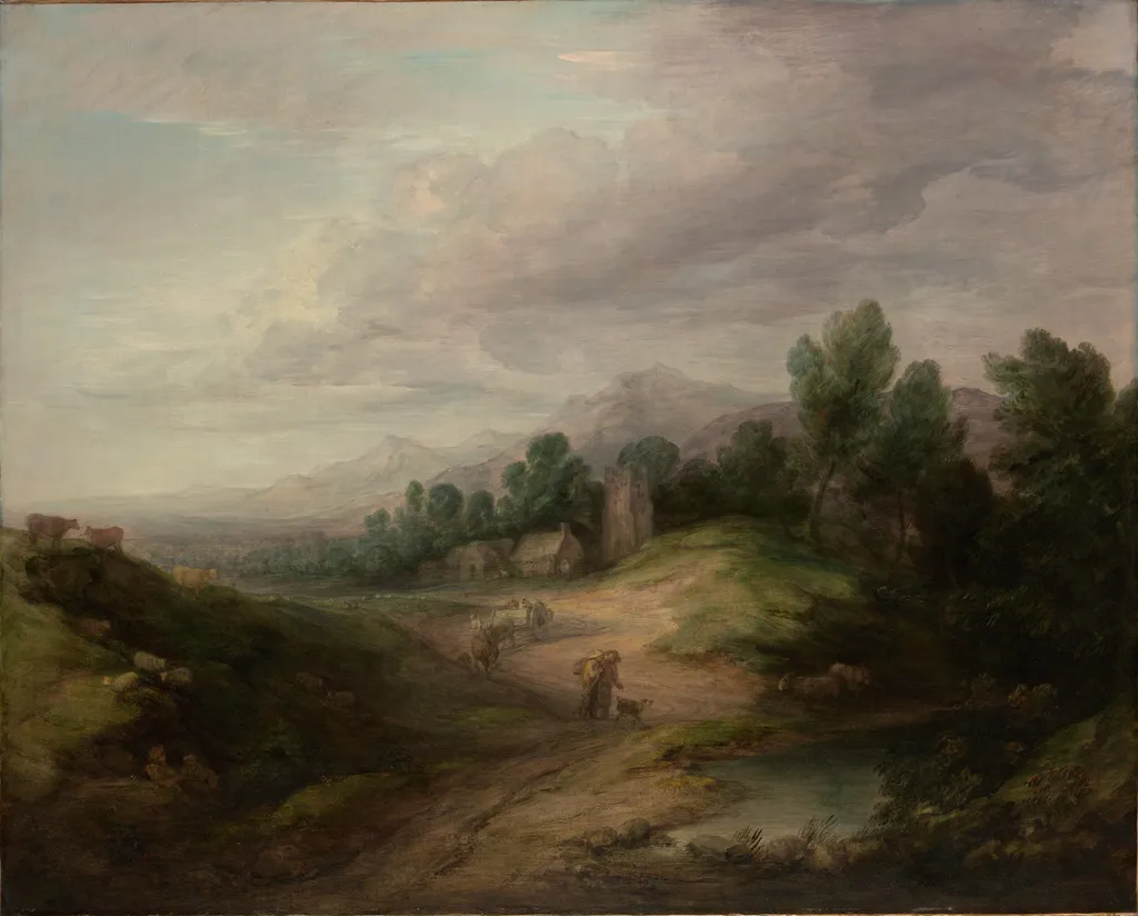 Wooded Upland Landscape, by Thomas Gainsborough, oil