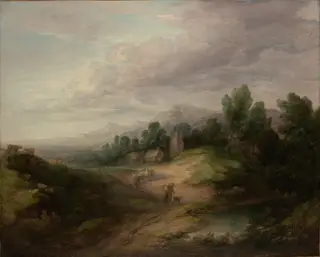 Wooded Upland Landscape, by Thomas Gainsborough, oil