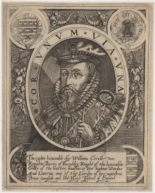 William Cecil, First Baron Burghley, by William Rogers, ink, 1629