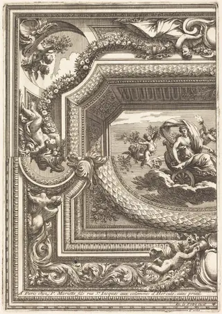 Quarts de plafons, by Jean Lepautre, ink, 1650