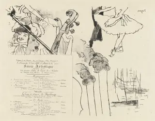 Program for the Soiree Artistique (Programme de la Soirée des anciens élèves du Lycée de Nantes), by Edgar Degas, ink, 1844