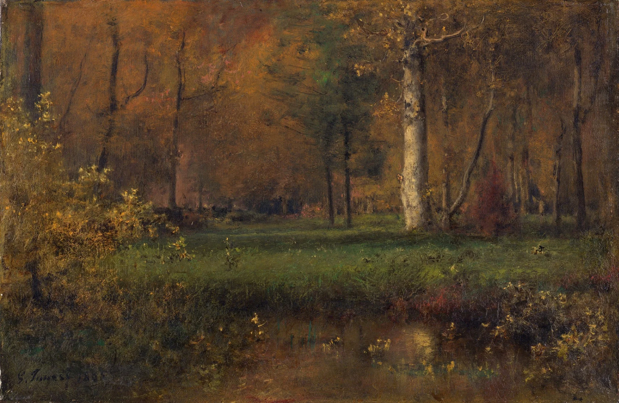Landscape with Yellow Bush, detail