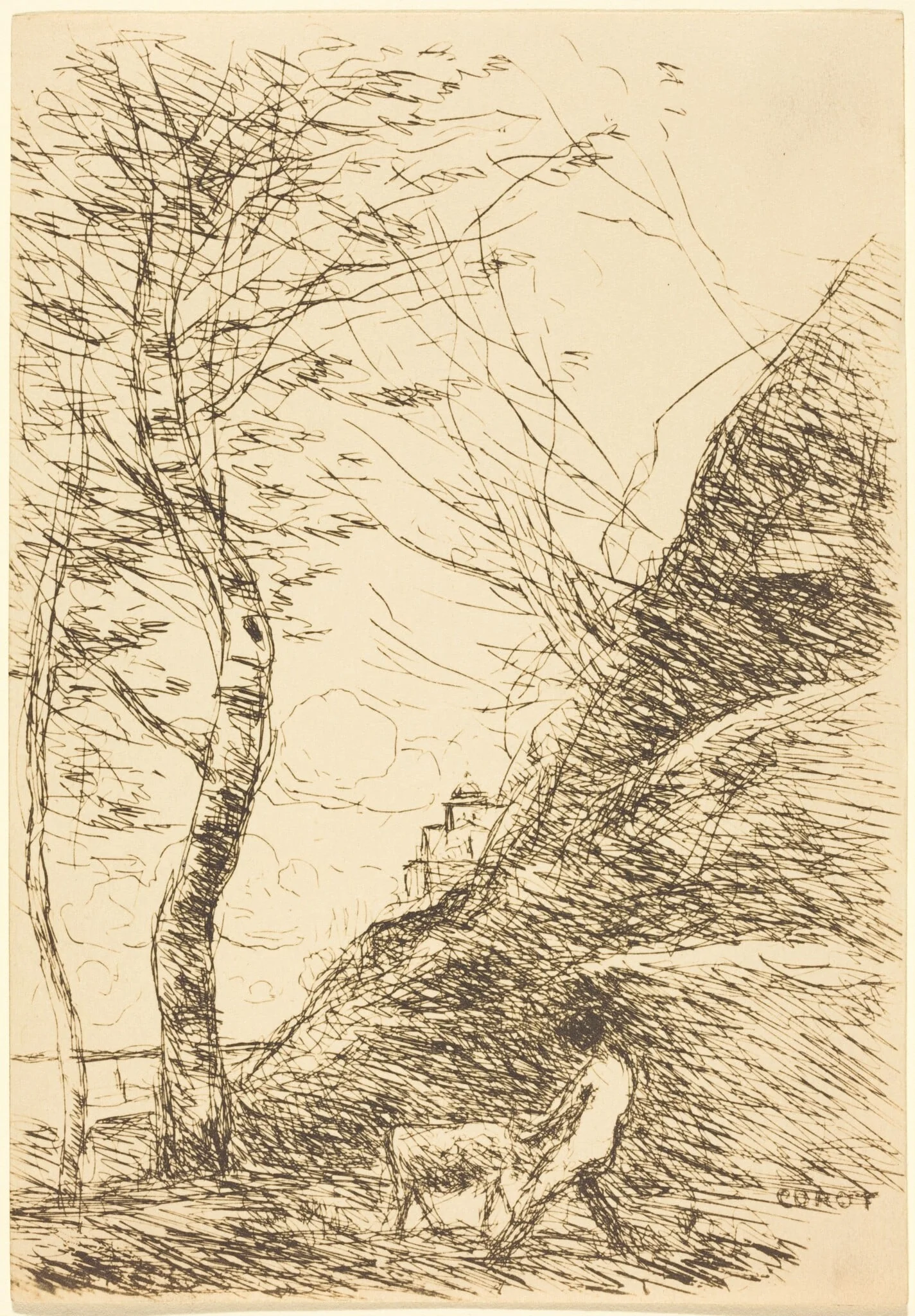 Shepherd Struggling with a Goat (Berger luttant avec sa chevre), detail