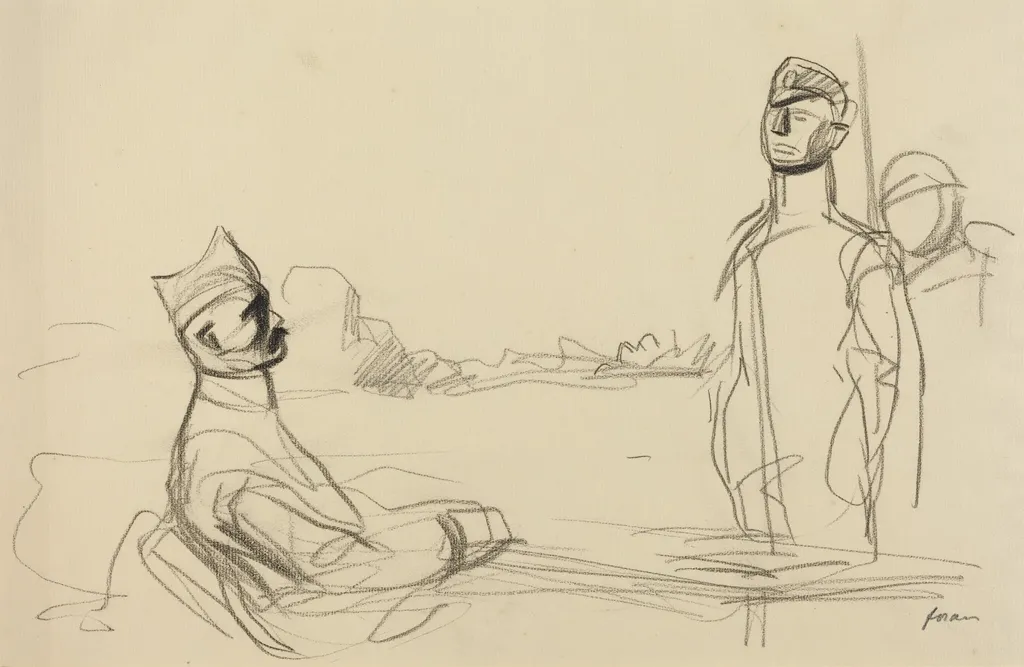 Toward Justice, by Jean-Louis Forain, crayon, 1916