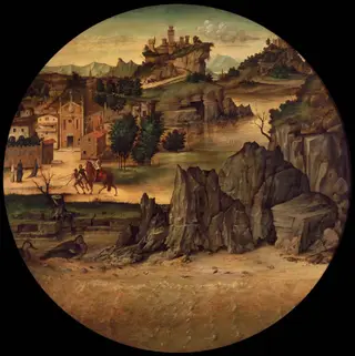 Landscape with Castles, by Bartolomeo Montagna, unspecified, 1500