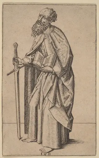 Saint Paul, by Master FVB, ink, 1495