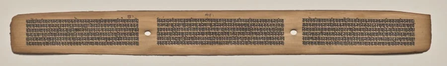 Text, folio 44 (recto), from a Manuscript of the Perfection of Wisdom in Eight Thousand Lines (Ashtasahasrika Prajnaparamita-sutra), detail