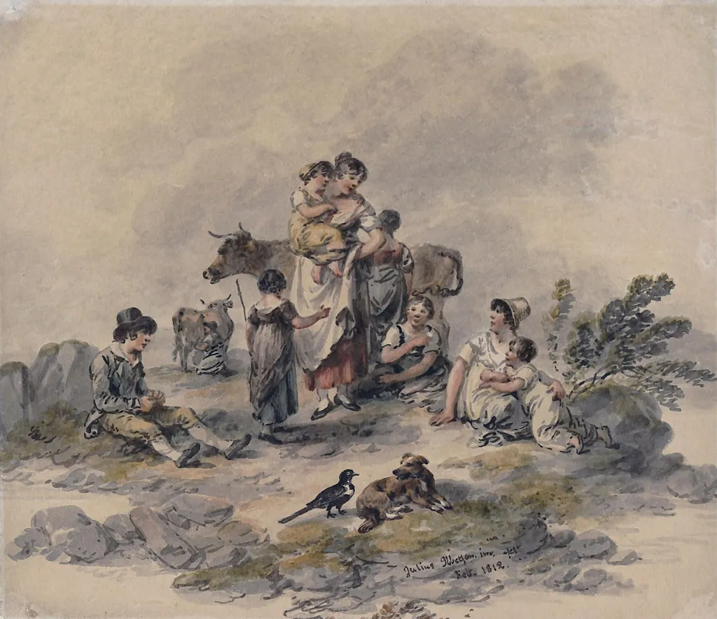 Gypsies, by Julius Caesar Ibbetson, watercolor, 1812